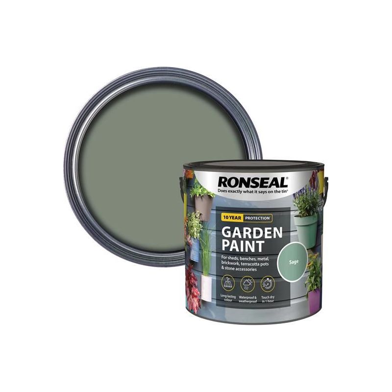 Ronseal Garden Paint Sage 2.5 litre Ronseal - RockBottom Nothampton