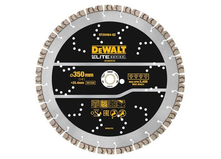 Dewalt Power Tools ELITE SERIES™ All Purpose Diamond Segmented Wheel 350 x 25.4mm DeWALT Power Tools - RockBottom Northampton