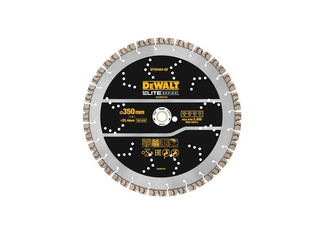 Dewalt Power Tools ELITE SERIES™ All Purpose Diamond Segmented Wheel 350 x 25.4mm DeWALT Power Tools - RockBottom Northampton