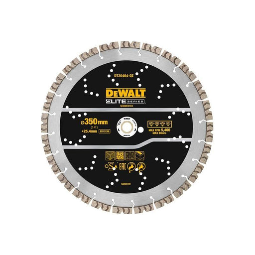 Dewalt Power Tools ELITE SERIES™ All Purpose Diamond Segmented Wheel 350 x 25.4mm DeWALT Power Tools - RockBottom Northampton