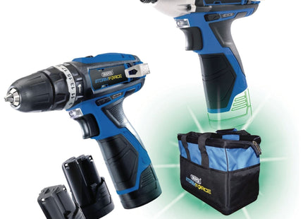 Draper Storm Force 10.8V Power Interchange Drill and Driver Twin Kit, 3 x 1.5Ah Draper - Town Tools 