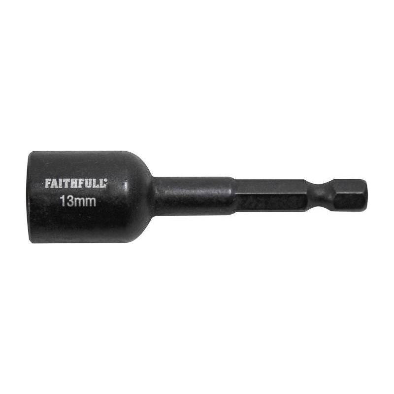 Faithfull Magnetic Impact Nut Driver 13mm x 1/4in Hex Faithfull - RockBottom Northampton