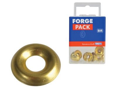 ForgeFix Screw Cup Washer Brass No.8 ForgePack 20 ForgeFix - RockBottom Northampton