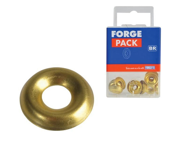 ForgeFix Screw Cup Washer Brass No.8 ForgePack 20 ForgeFix - RockBottom Northampton