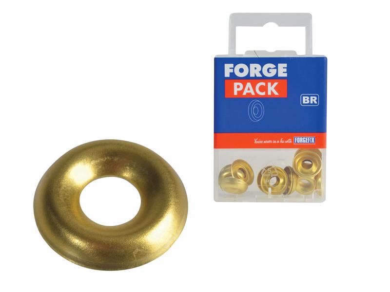 ForgeFix Screw Cup Washer Brass No.8 ForgePack 20 ForgeFix - RockBottom Northampton