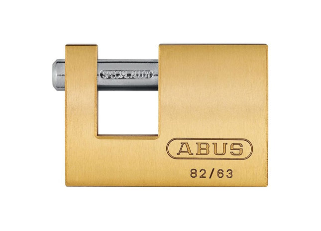 Abus Mechanical 82/63mm Monoblock Brass Shutter Lock Keyed Alike 8501 ABUS Mechanical - RockBottom Northampton 