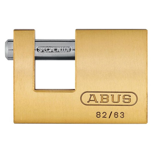 Abus Mechanical 82/63mm Monoblock Brass Shutter Lock Keyed Alike 8501 ABUS Mechanical - RockBottom Northampton 