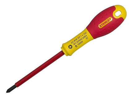 Stanley® Hand Tools FatMax® VDE Insulated Screwdriver Pozidriv Tip PZ0 x 75mm STANLEY® Hand Tools - RockBottom Nothampton