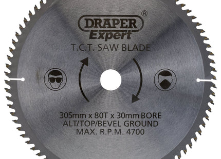Draper TCT Saw Blade, 305 x 30mm, 80T 38152 Draper - Town Tools 