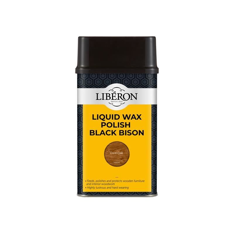 Liberon Liquid Wax Polish Black Bison Dark Oak 500ml Liberon - RockBottom Northampton