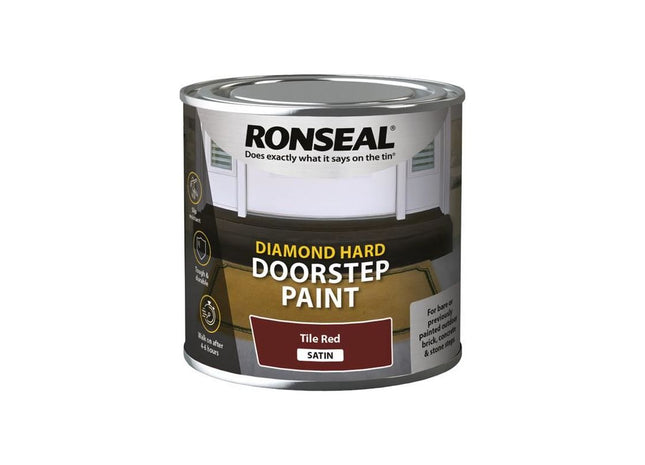 Ronseal Diamond Hard Doorstep Paint Red 250ml Ronseal - RockBottom Nothampton