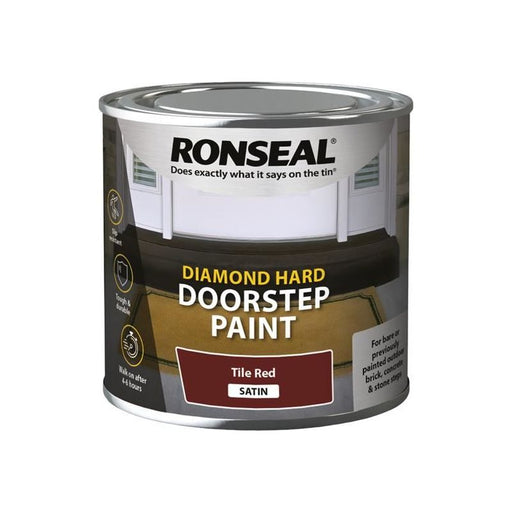 Ronseal Diamond Hard Doorstep Paint Red 250ml Ronseal - RockBottom Nothampton