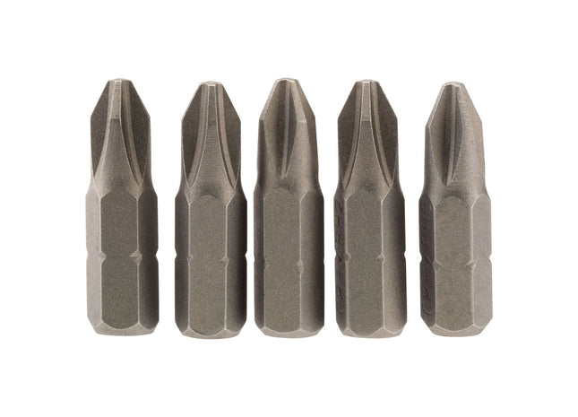 Draper Cross Slot Insert Bit, 1/4" Hex, 25mm Long, No.2 (Pack of 5) 64018 Draper - Town Tools 