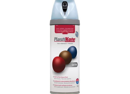 Plastikote Twist & Spray Satin Baby Blue 400ml PlastiKote - RockBottom Nothampton