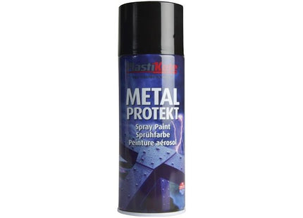 Plastikote Metal Protekt Spray Gloss Black 400ml PlastiKote - RockBottom Nothampton