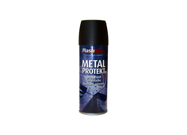 Plastikote Metal Protekt Spray Matt Black 400ml PlastiKote - RockBottom Nothampton