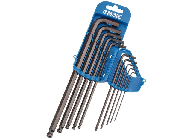 Draper Extra Long Imperial Hex. and Ball End Hex. Key Set (10 Piece) 33723 Draper - Town Tools 