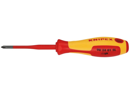 Draper Knipex 98 24 01 SL VDE Insulated Phillips Screwdriver, PH1 x 80mm - Slim Draper - Town Tools