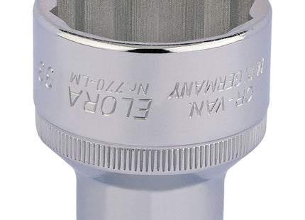 Draper Elora Bi-Hexagon Socket, 1/2" Sq. Dr., 33mm 24773 Draper - Town Tools 