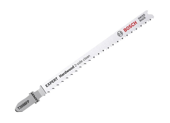 Bosch Powertool Accessories EXPERT Hardwood 2-side Clean T308BFP Jigsaw Blade Pack of 5 Bosch Powertool Accessories - RockBottom Northampton