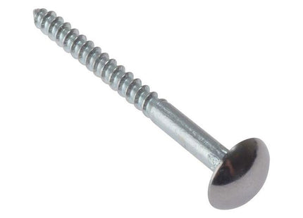 Forgefix Mirror Screw Chrome Domed Top Slotted CSK ST ZP 3/4in x 8 Bag 10 ForgeFix - RockBottom Northampton