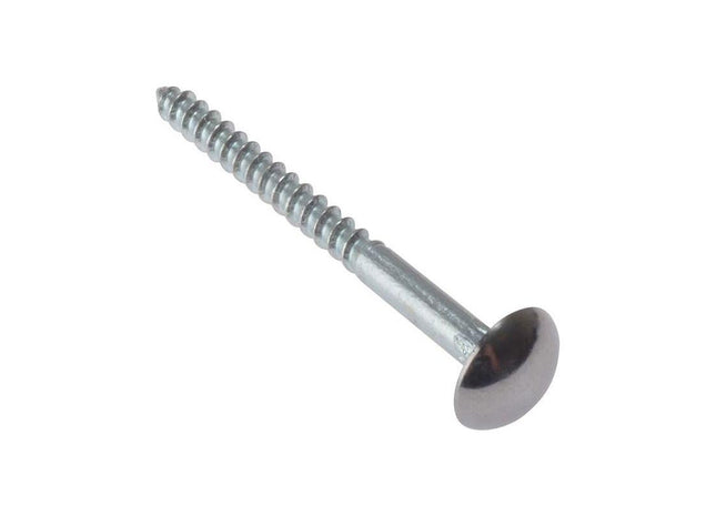 Forgefix Mirror Screw Chrome Domed Top Slotted CSK ST ZP 3/4in x 8 Bag 10 ForgeFix - RockBottom Northampton