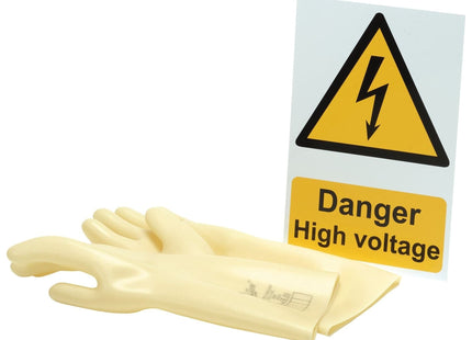 Draper Electrical Insulating Gloves and 'Danger High Voltage' Hazard Sign 99715 Draper - Town Tools 