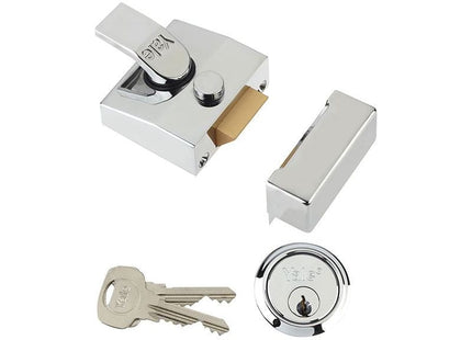 Yale Locks 85 Deadlocking Nightlatch 40mm Backset Chrome Finish Box Yale Locks - RockBottom Northampton