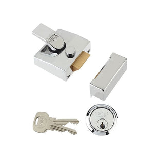 Yale Locks 85 Deadlocking Nightlatch 40mm Backset Chrome Finish Box Yale Locks - RockBottom Northampton