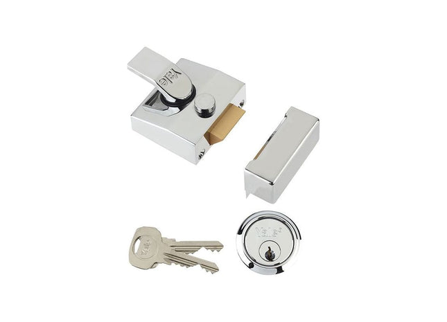 Yale Locks 85 Deadlocking Nightlatch 40mm Backset Chrome Finish Box Yale Locks - RockBottom Northampton