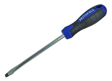 Faithfull Soft Grip Screwdriver Flared Slotted Tip 10.0 x 200mm Faithfull - RockBottom Northampton