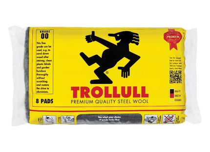 Trollull Extra Large Steel Wool Pads Grade 00 (Pack 8) Trollull - RockBottom Northampton