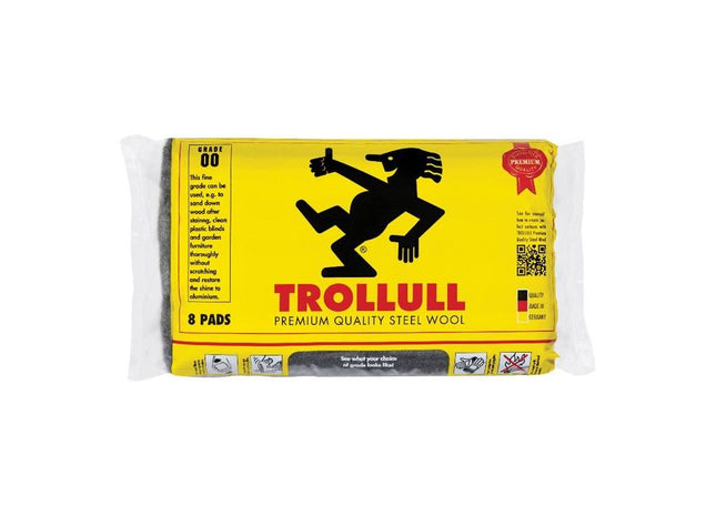Trollull Extra Large Steel Wool Pads Grade 00 (Pack 8) Trollull - RockBottom Northampton
