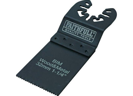 Faithfull Bi-Metal Flush Cut Wood/Metal Blades 32mm (Pack 5) Faithfull - RockBottom Northampton