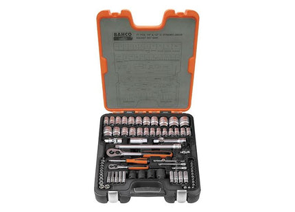 Bahco S800 1/4 & 1/2in Drive Socket Set, 77 Piece Bahco - RockBottom Northampton