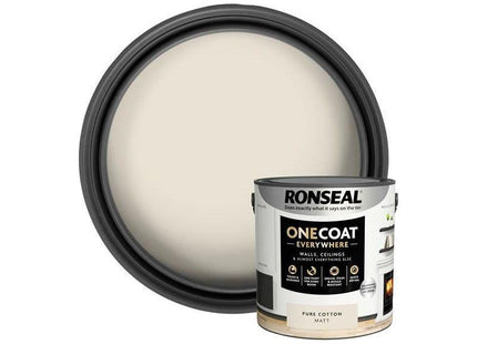 Ronseal One Coat Everywhere Interior Pure Cotton Matt 2.5 litre Ronseal - RockBottom Nothampton