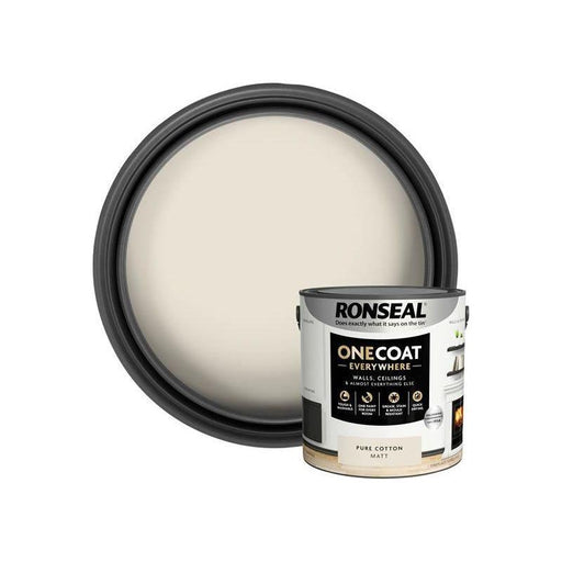 Ronseal One Coat Everywhere Interior Pure Cotton Matt 2.5 litre Ronseal - RockBottom Nothampton