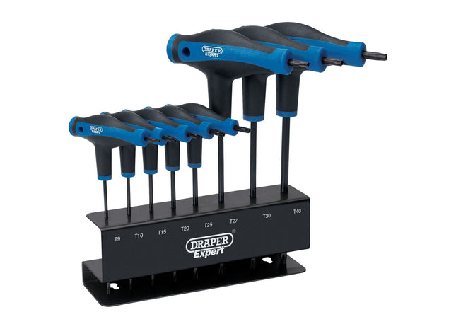 Draper Expert TX-STAR Soft Grip Metric T-Handle Key Set (8 Piece) Draper - Town Tools 