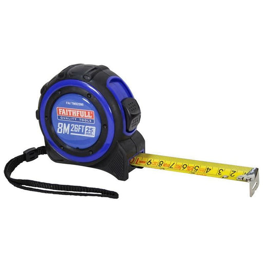 Faithfull Trade Tape Measure 8m/26ft (Width 25mm) Faithfull - RockBottom Northampton