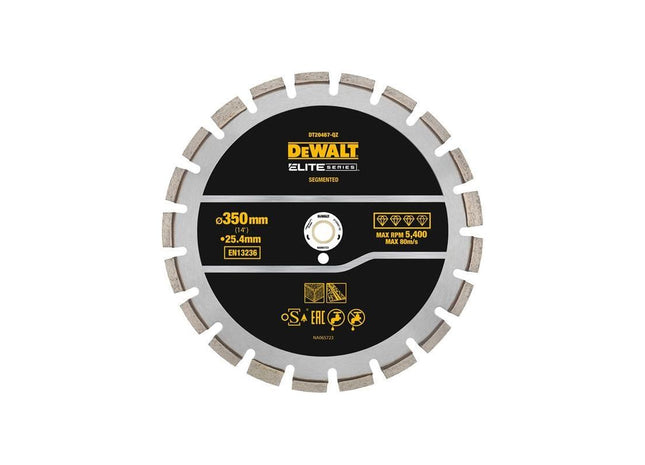 Dewalt Power Tools ELITE SERIES™ Asphalt Diamond Segmented Wheel 350 x 25.4mm DeWALT Power Tools - RockBottom Northampton