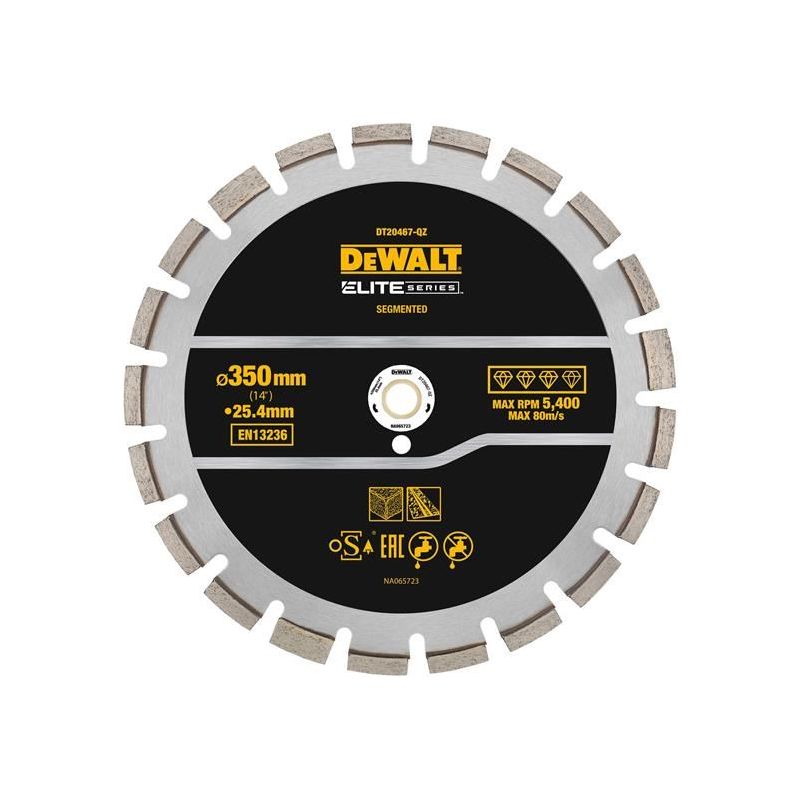 Dewalt Power Tools ELITE SERIES™ Asphalt Diamond Segmented Wheel 350 x 25.4mm DeWALT Power Tools - RockBottom Northampton