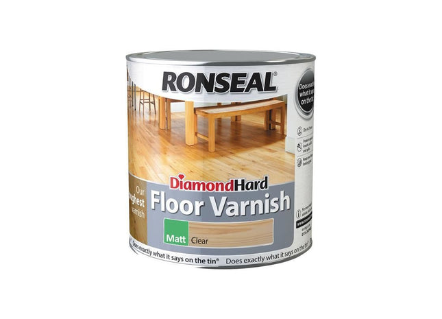 Ronseal Diamond Hard Floor Varnish Matt 2.5 litre Ronseal - RockBottom Nothampton