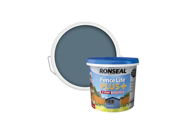 Ronseal Fence Life Plus+ Cornflower 5 litre Ronseal - RockBottom Nothampton