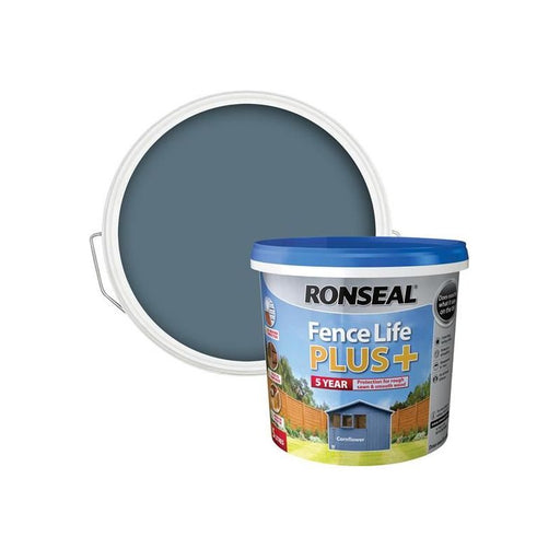 Ronseal Fence Life Plus+ Cornflower 5 litre Ronseal - RockBottom Nothampton