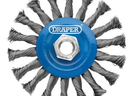 Draper Steel Twist-Knot Flat Wire Wheel Brush, 115mm, M14 Draper - Town Tools