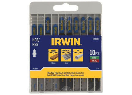 Irwin® HCS/HSS T-Shank Jigsaw Blade Set, 10 Piece IRWIN® - RockBottom Northampton
