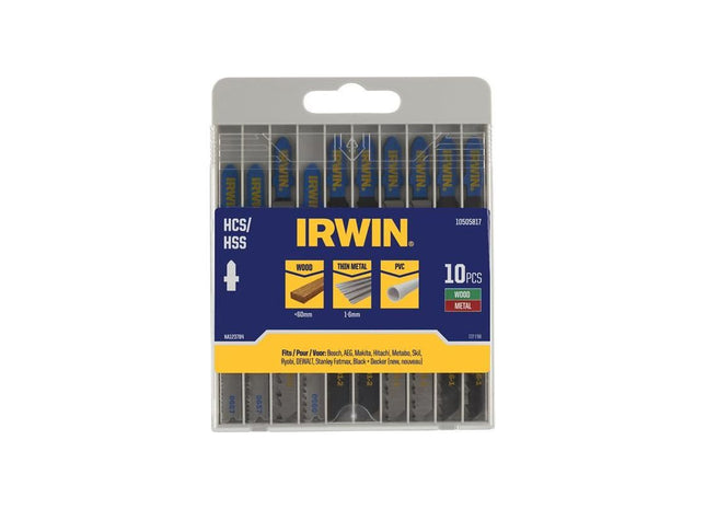 Irwin® HCS/HSS T-Shank Jigsaw Blade Set, 10 Piece IRWIN® - RockBottom Northampton