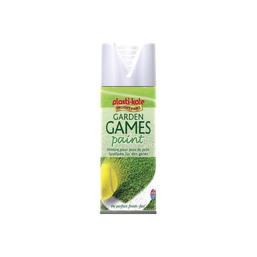 Plastikote Garden Games Spray Paint White 400ml PlastiKote - RockBottom Nothampton