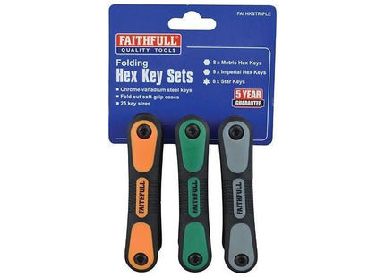 Faithfull Metric, Imperial & TORX Folding Hexagonal Key Set, 25 Piece Faithfull - RockBottom Northampton