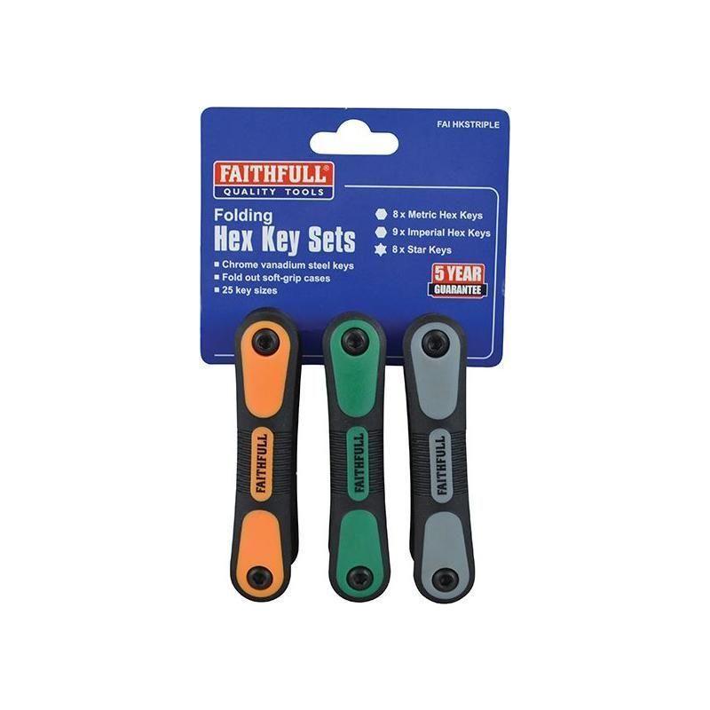 Faithfull Metric, Imperial & TORX Folding Hexagonal Key Set, 25 Piece Faithfull - RockBottom Northampton